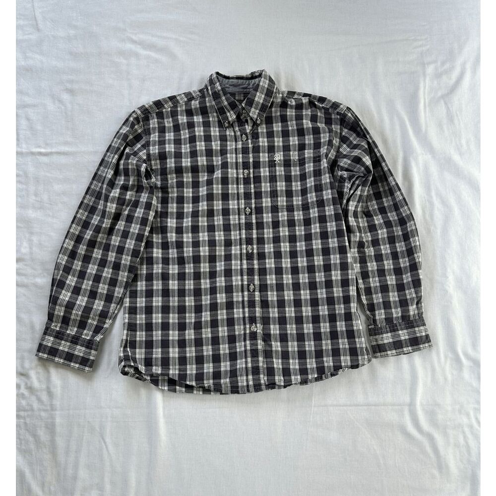 Women's Vintage 20X Western Button-Down Long Sleeve Shirt Purple Plaid, Size S/M